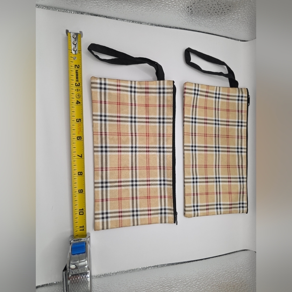 Plaid Zippered Pouches